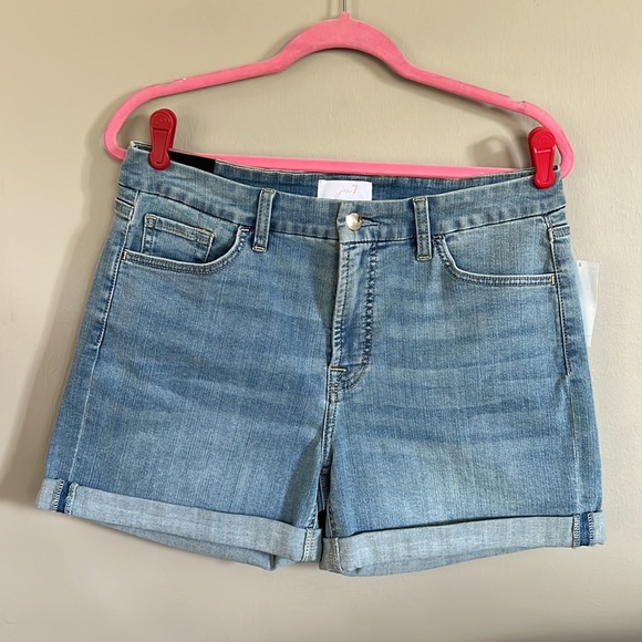 Jen 7 by 7 For All Mankind High Waist Roll Cuff Denim Shorts - Picture 5 of 12